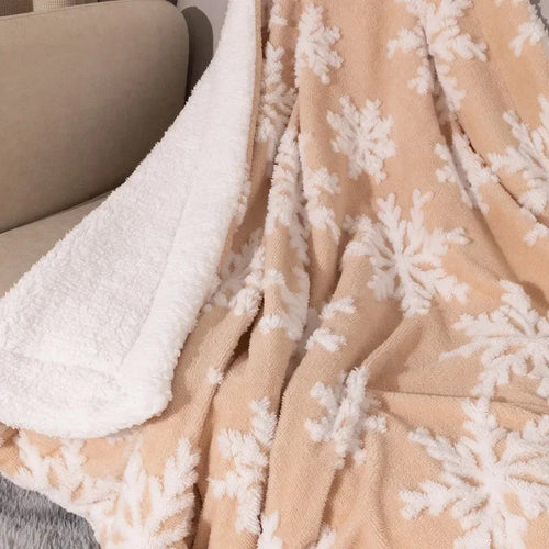 Christmas Wool Blanket Throw for Sofa and Bed